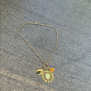 Lucky Brand silver  and Green Pendant Necklace